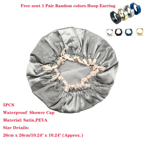 Gorro de ducha HEVIRGO impermeable reutilizable de doble capa (5 unidades)