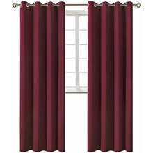 Blackout Curtains for Living Room - Grommet Thermal Insulated Room Darkening Curtains for Bedroom, 2 Panels of 52 x 95 Inch, Burgundy