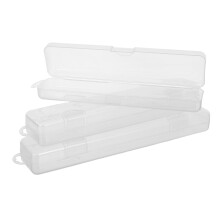 Boîte de rangement transparente pour ustensiles OUNONA avec couvercle (lot de 3)