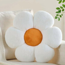 Flower Pillows Daisy Shape Throw Pillow White 19.68 Inch