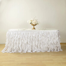 Jupe de table en taffetas 427 cm x 74 cm, motif ondulé