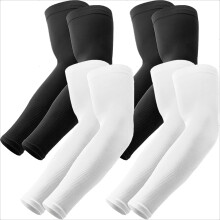4 Pairs Arm Sleeves, Cooling UV Sun Protection Sports Compression Sleeves for Men Women, Golf Basketball Arm Sleeves