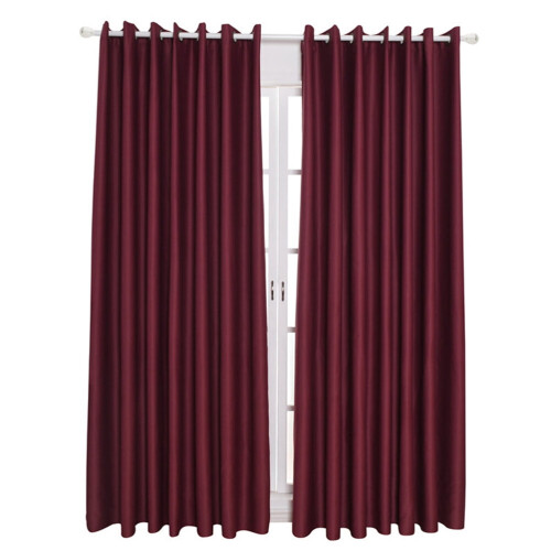 Dark Red Polyester Blackout Curtain Panel 140 x 245 cm