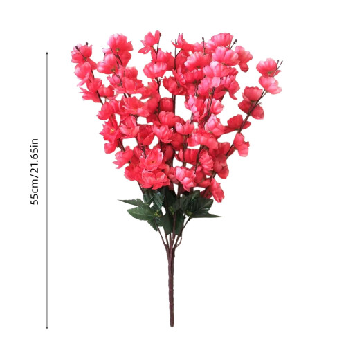 Kunstig blomsterbuket lyserød 55 cm