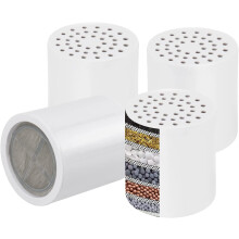 15-stegs universalfilterpatron för dusch (4-pack) med VC, minskar hårt vatten och tungmetaller, förbättrar hud/hår, kompatibel med liknande