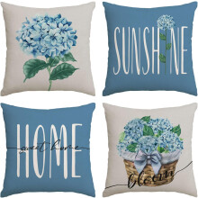 Spring Pillow Covers 20x20, Set of 4 Floral Throw Cushion Covers for Sofa, Couch, Outdoor – Compatible with Standard 20" Inserts