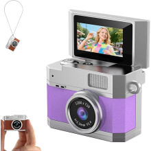 Virales Flip-Screen-Vlogging-Kit – HD-Taschenkamera mit 180-Selfie-Objektiv + 32-GB-Karte, Retro-Y2K-Digitalcamcorder für Teenager