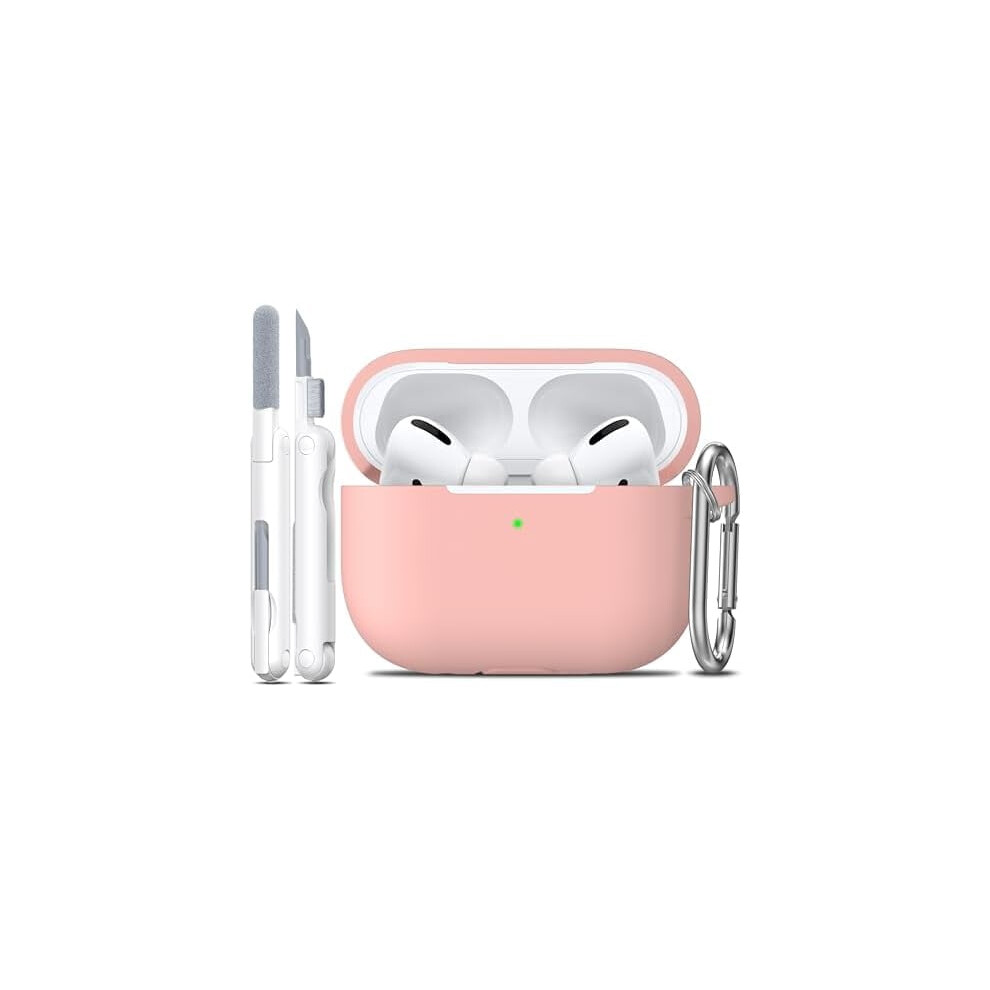 Pink Soft Silicone Airpods Pro 2Nd/1St Gen Case With Cleaner Kit & Keychain Â Sand
