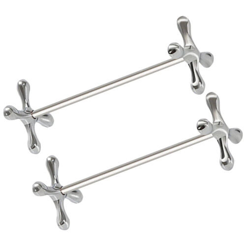 X-formade ätpinnar och gaffelstöd i zinklegering (2-pack)