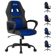 Chaise de bureau et de jeu ergonomique avec soutien lombaire et roulettes – Compatible avec une utilisation à domicile ou sur un bureau PC