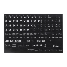 Adesivi per tastiera in PVC nero con layout inglese (1 set)