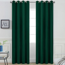 Blackout Curtains Dark Green Thermal Insulated 52x90 Inch 2