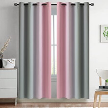 Ombre Pink and Grey Blackout Curtains 52x84 in