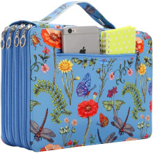 Stifteetui mit 200 Fächern – Reißverschlussetui aus Oxford-Twill für Aquarellstifte, Marker und Künstlerbedarf; Organizer mit großem