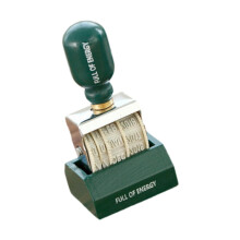 Roller Date Stamp Compact Inking Day Month Year for Journal Art Scrapbooking Green Handle