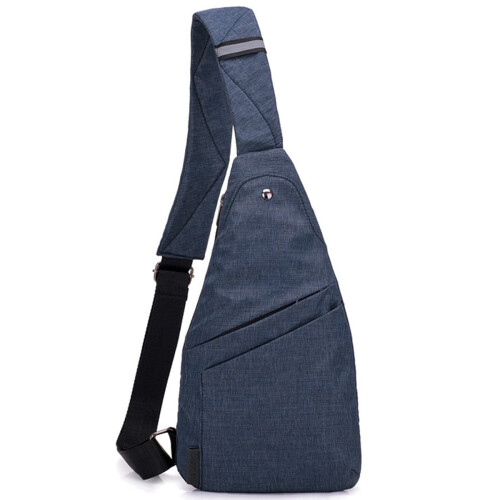 Τσάντα τσέπης Sling Bag για άνδρες και γυναίκες, χιαστί με ελαφρύ τσαντάκι, μπλε