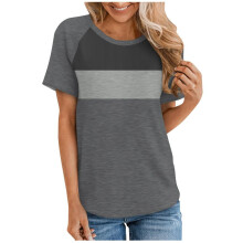 T-shirts VERUGU pour femmes, manches raglan, col rond, colorblock tendance Ă©tĂ©, manches courtes, coupe ample, confortables et dĂ©contractĂ©s, Ă