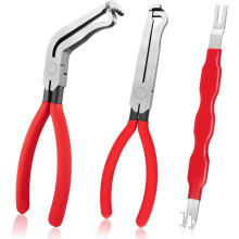 3PCS Auto Electrical Disconnect Pliers Set – 60 & Straight Heads, Terminal Connector Separator Tool Kit compatible with Cars, Trucks, SUVs