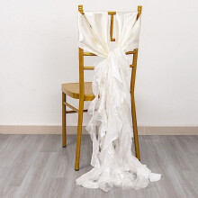 Nœuds de chaise en mousseline et satin ivoire (5 pièces)