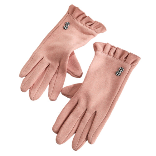 Gants d'hiver tactiles roses, taille unique
