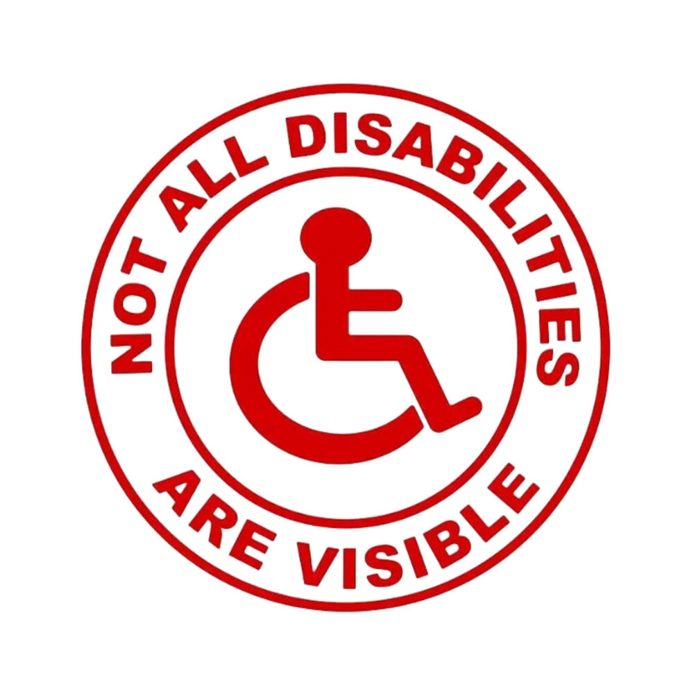 Invisible Disability Awareness Sticker - Weatherproof Decal For Bumpers, Windows - "Not All Disabilities Are Visible" Handicap Sign 9149926160632