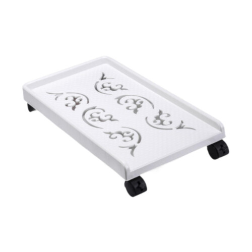 Computer Stand PC Floor Cart Stable Base for Most PC Storage Rack Computer White