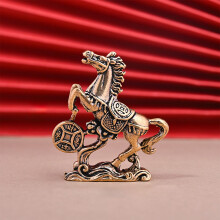 Brass Horse Statue Desktop Ornament 1.8in