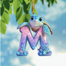 Turtle-Shaped Alphabet Ornament A-Z