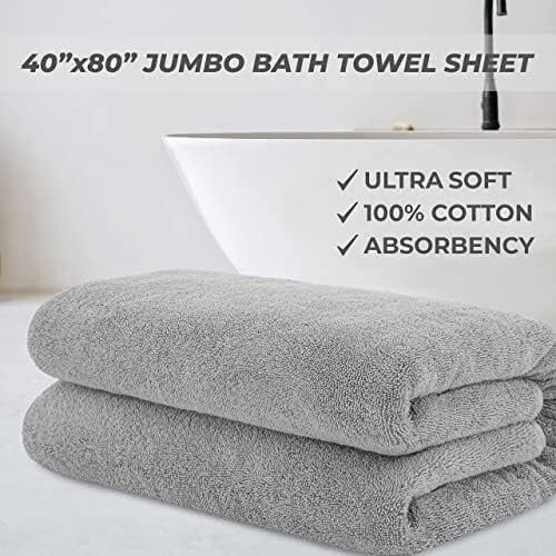 Ensemble de 6 serviettes de bain en coton turc