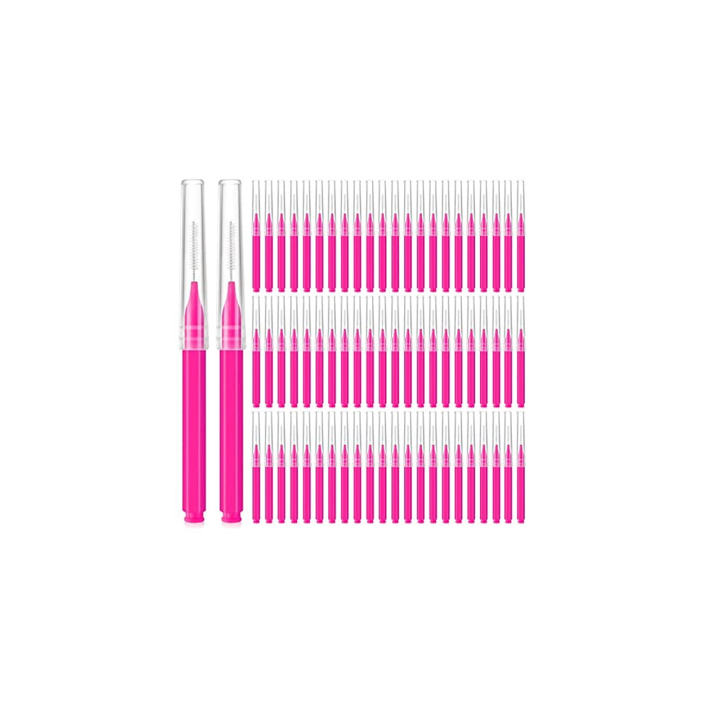 Micro Eyebrow Spoolie Brush with Cap Pink 100pcs