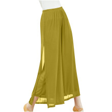 Pantaloni in chiffon a vita alta da donna Hfyihgf, eleganti e casual, a gamba larga, lunghi e fluidi, con spacco sull'orlo, modello palazzo con