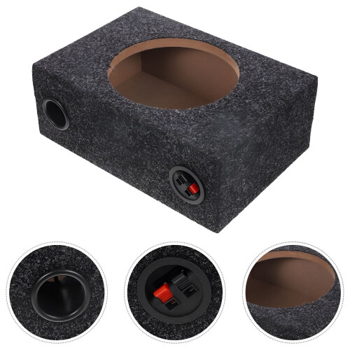 Caixa selada para subwoofer de 8 polegadas, preta.