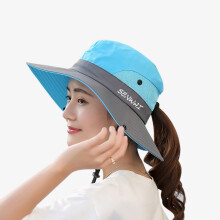 Ochine Women's Waterproof UV Ponytail Boonie Hat, Wide Brim Packable Safari Cap with Adjustable Drawstring – Compatible with High Ponytails