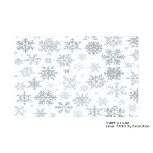Snowflake Pattern Linen Table Mats Set of 4 for Home Kitchen Table Decor 12x18 inch