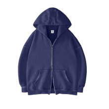Herenhoodie met volledige ritssluiting, donkerblauw S