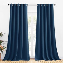 Christmas Burgundy Blackout Curtains, 70x95-inch, Moroccan Blue, Thermal Insulated Grommet Drapes – 1 Pair