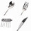 Tineasur Fork Spoon Chopsticks Kit Portable Tableware Set Silver 1 Set for Restaurant Use 1