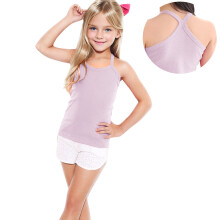 Roze katoenen tanktops voor meisjes – mouwloze effen T-shirts, zomerse casual kinderkleding, geschikt voor kindermaten