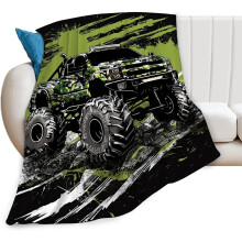Deka Camo Truck – Plyšový fleecový přehoz pro děti, ženy i muže, 50"x40", ultra měkký flanelový dárek – Kompatibilní s autíčky a
