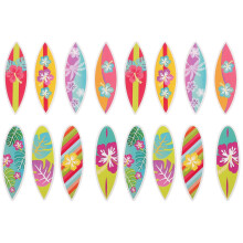 16pcs Pool Party Cupcake Toppers Beach Cupcake Toppers Surfboard Cake Pick