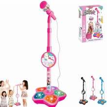 Karaoke Microphone Toy Pink with LED Lights and Adjustable