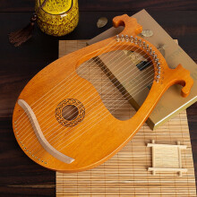 DENEST Vintage 16 Strings Lyre Harp Metal Steel Strings Solid Mahogany Wood Instrument