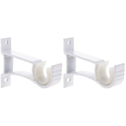 Set van 2 aluminium gordijnroedebeugels – wit