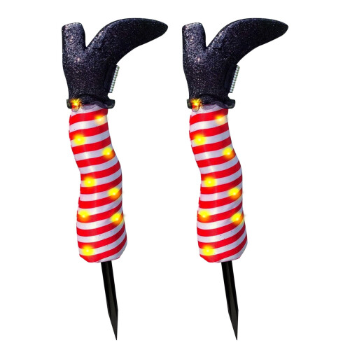 Πάσσαλοι για το Halloween με ανάποδα πόδια μάγισσας, διακόσμηση εξωτερικού χώρου για