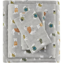 Súprava bavlnených posteľných bielizne True North Cozy Flanel sivá pre psov, 4-dielna
