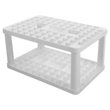 Hvid plastik makeupbørsteholder 20x13x10cm