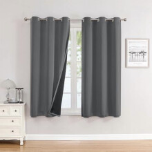 Lysegrå mørkleggingsgardiner 102 x 173 cm, sett med 2 stk.