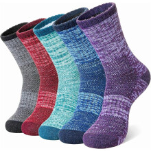 Merino Wool Hiking Socks for Women & Men Thermal Winter Warm Work Cushion Outdoor Crew Boot Socks 5 Pairs