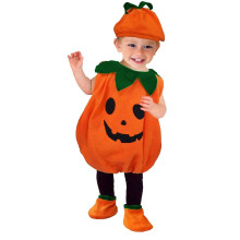 Baby Halloween Pumpkin Jumpsuit & Hat Outfit – Cute Solid Orange Bodysuit, Compatible with Infant Boys & Girls