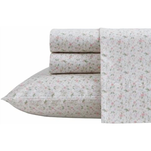 Twin XL bomullspercale lakensett i rosa blomster